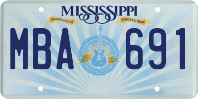 MS license plate MBA691