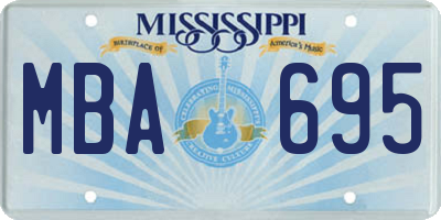 MS license plate MBA695