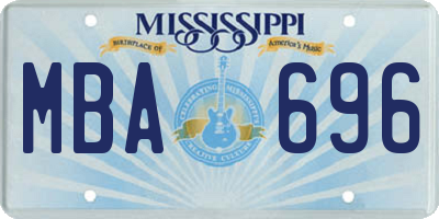 MS license plate MBA696