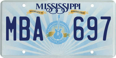 MS license plate MBA697