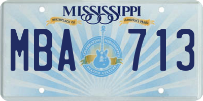 MS license plate MBA713