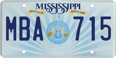 MS license plate MBA715