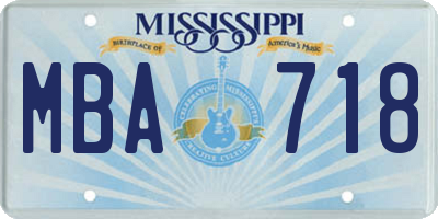 MS license plate MBA718