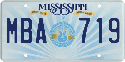 MS license plate MBA719