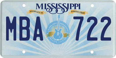 MS license plate MBA722