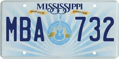 MS license plate MBA732