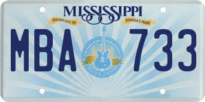 MS license plate MBA733