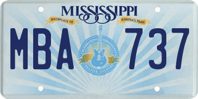 MS license plate MBA737