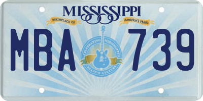 MS license plate MBA739