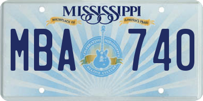 MS license plate MBA740