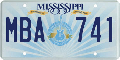 MS license plate MBA741