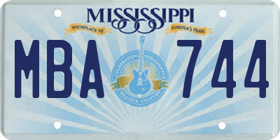 MS license plate MBA744