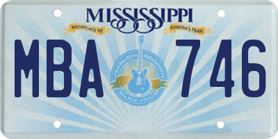 MS license plate MBA746