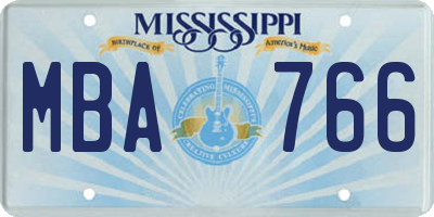 MS license plate MBA766