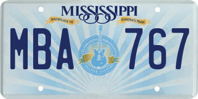 MS license plate MBA767
