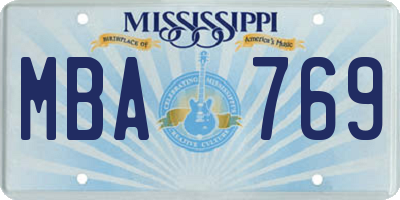 MS license plate MBA769