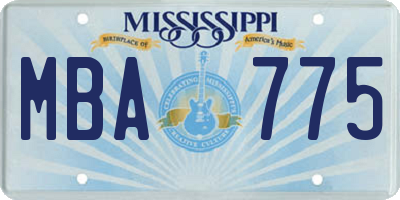 MS license plate MBA775