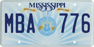 MS license plate MBA776