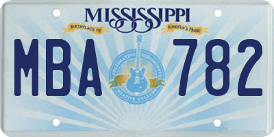MS license plate MBA782