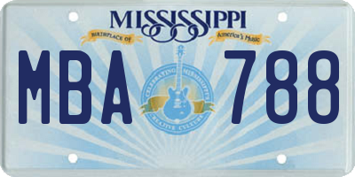 MS license plate MBA788