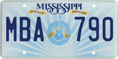 MS license plate MBA790