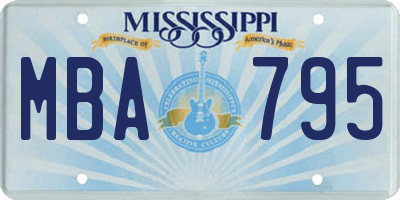 MS license plate MBA795