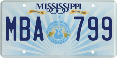 MS license plate MBA799