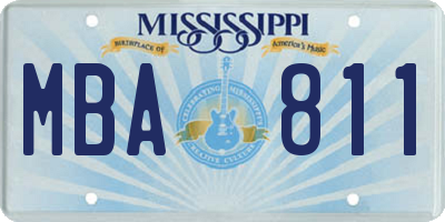 MS license plate MBA811