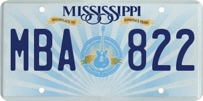 MS license plate MBA822