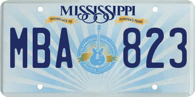 MS license plate MBA823