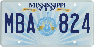 MS license plate MBA824