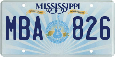 MS license plate MBA826