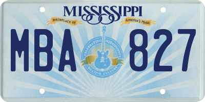 MS license plate MBA827