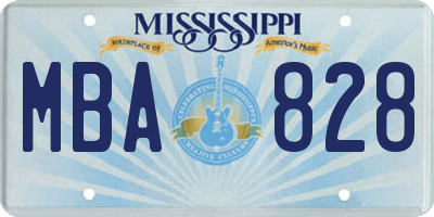 MS license plate MBA828