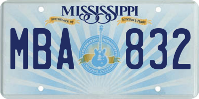 MS license plate MBA832