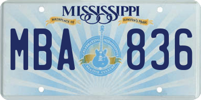 MS license plate MBA836
