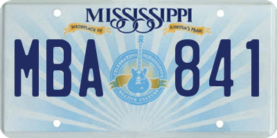 MS license plate MBA841