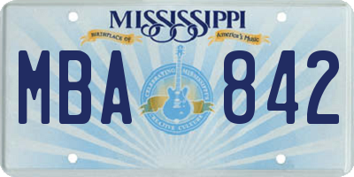 MS license plate MBA842
