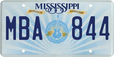 MS license plate MBA844