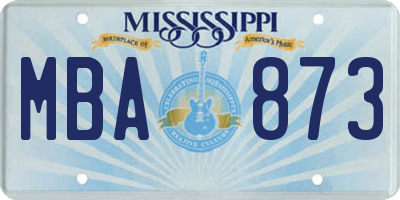 MS license plate MBA873