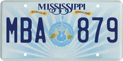 MS license plate MBA879