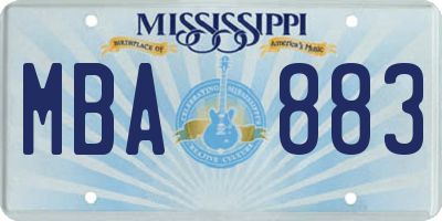 MS license plate MBA883