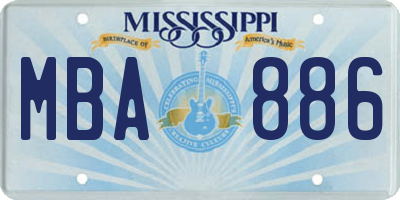 MS license plate MBA886