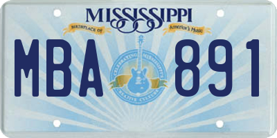 MS license plate MBA891