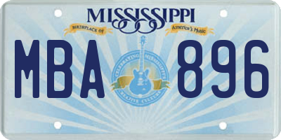 MS license plate MBA896