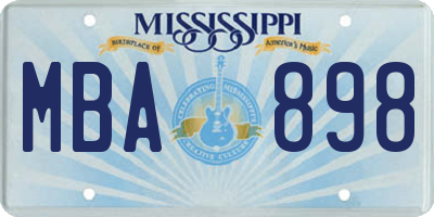 MS license plate MBA898