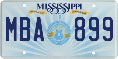 MS license plate MBA899