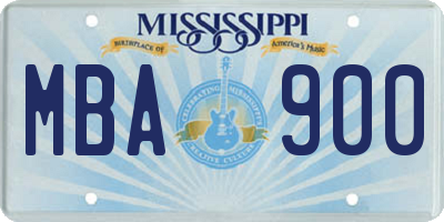 MS license plate MBA900