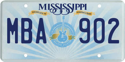 MS license plate MBA902