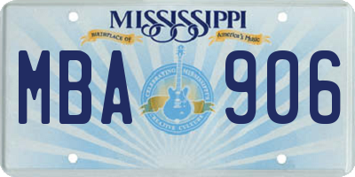 MS license plate MBA906